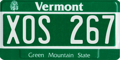 VT license plate XOS267