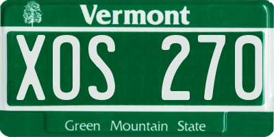 VT license plate XOS270