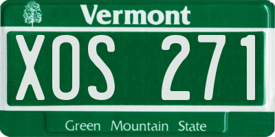VT license plate XOS271