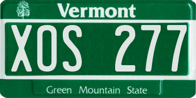 VT license plate XOS277
