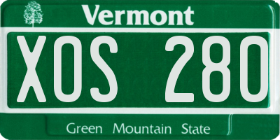 VT license plate XOS280