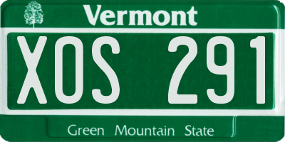VT license plate XOS291