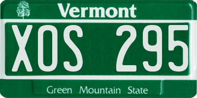 VT license plate XOS295