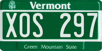 VT license plate XOS297