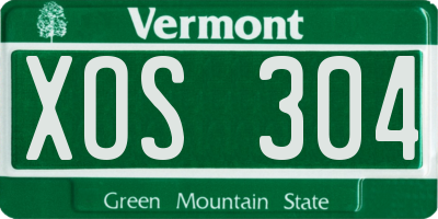 VT license plate XOS304