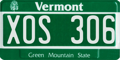 VT license plate XOS306
