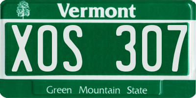 VT license plate XOS307