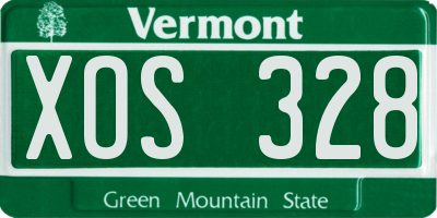 VT license plate XOS328