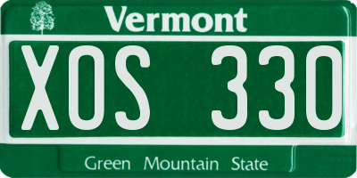 VT license plate XOS330