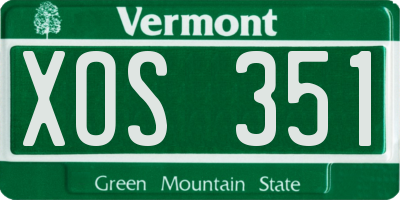 VT license plate XOS351