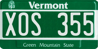 VT license plate XOS355