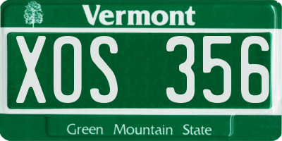 VT license plate XOS356