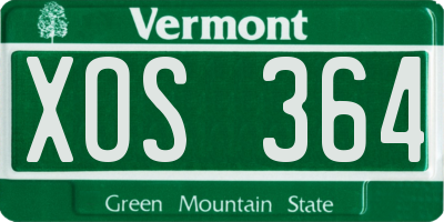 VT license plate XOS364