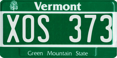 VT license plate XOS373