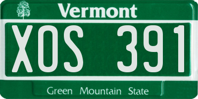 VT license plate XOS391