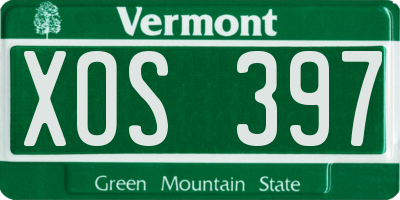VT license plate XOS397