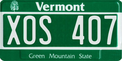 VT license plate XOS407