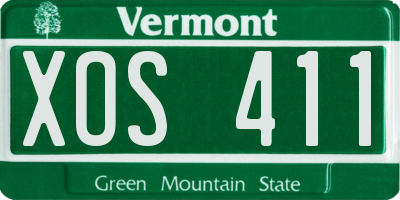 VT license plate XOS411