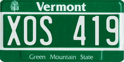 VT license plate XOS419