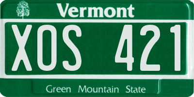 VT license plate XOS421