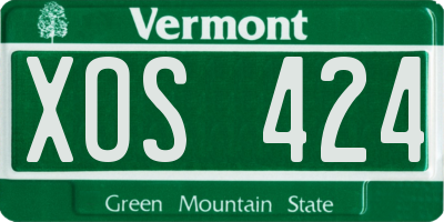 VT license plate XOS424