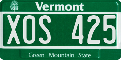 VT license plate XOS425