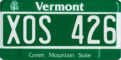 VT license plate XOS426