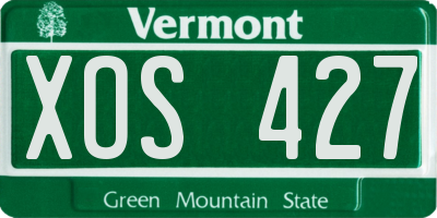 VT license plate XOS427