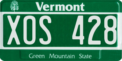 VT license plate XOS428