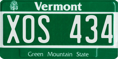 VT license plate XOS434