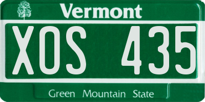 VT license plate XOS435