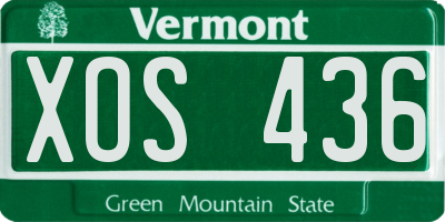VT license plate XOS436