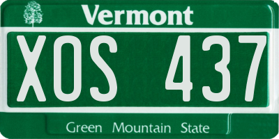 VT license plate XOS437