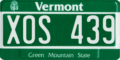 VT license plate XOS439