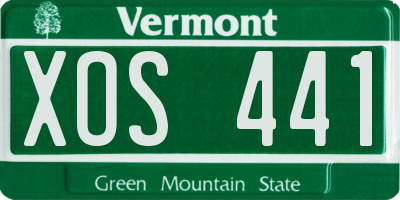 VT license plate XOS441
