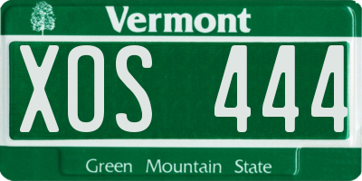 VT license plate XOS444