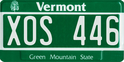 VT license plate XOS446