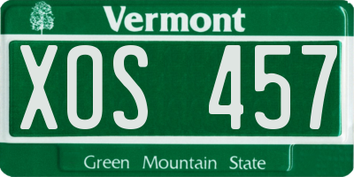 VT license plate XOS457
