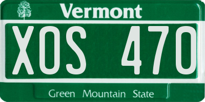 VT license plate XOS470