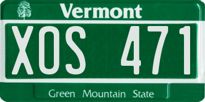 VT license plate XOS471