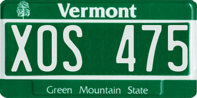VT license plate XOS475