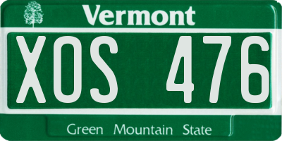 VT license plate XOS476