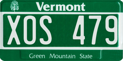 VT license plate XOS479