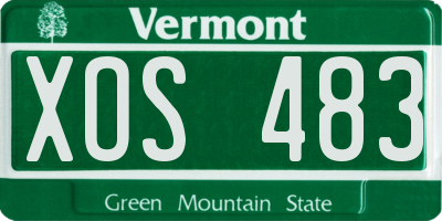 VT license plate XOS483