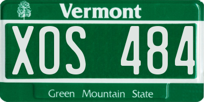 VT license plate XOS484