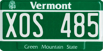 VT license plate XOS485
