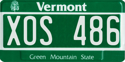 VT license plate XOS486