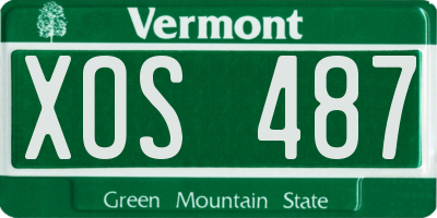 VT license plate XOS487