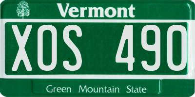 VT license plate XOS490