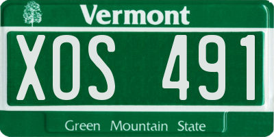 VT license plate XOS491